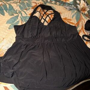 Torrid Black Tank Top with Strappy Back
